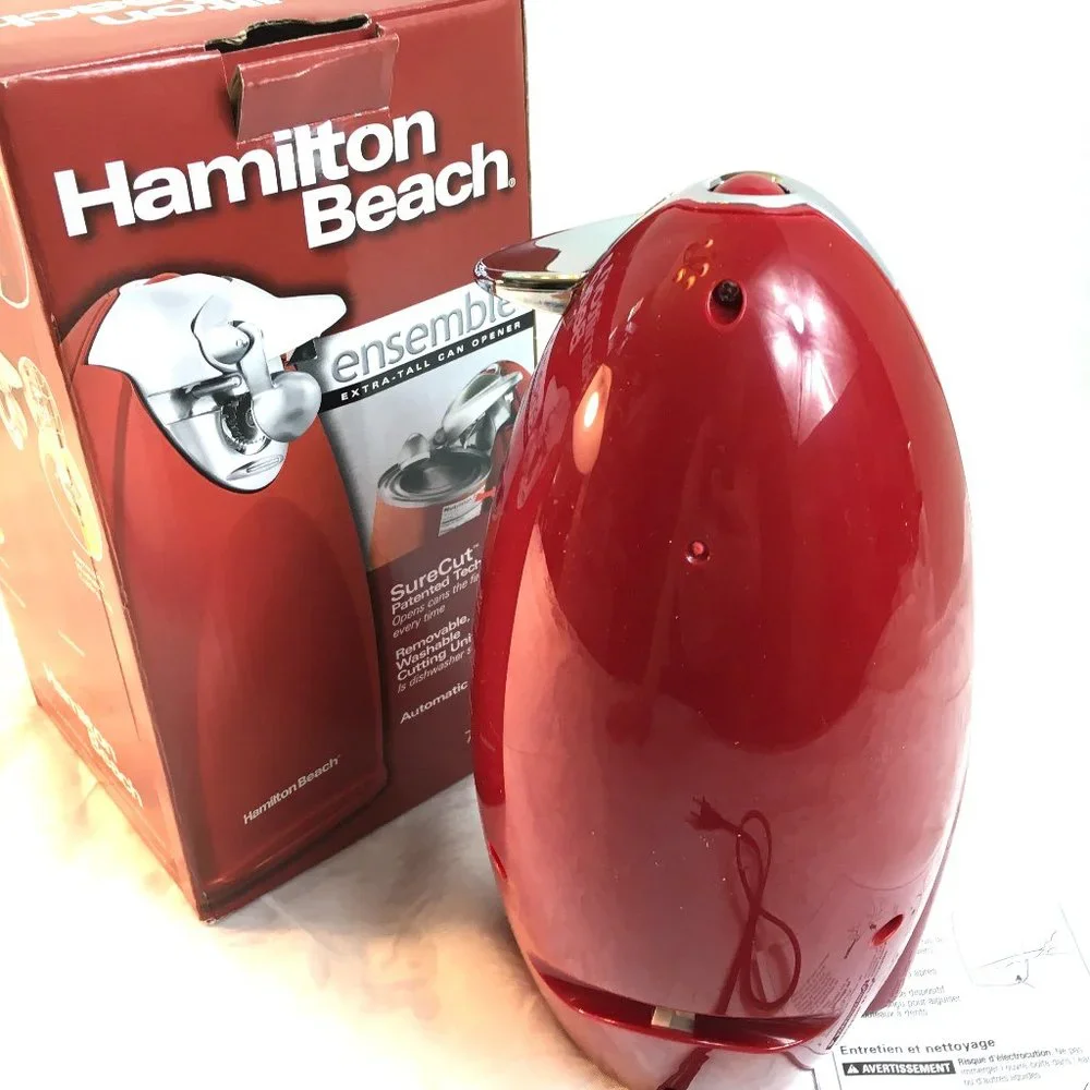 HAMILTON BEACH Red Electric Can Opener  76388R NWT